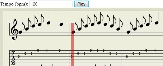 Vexflow Guitar Tab Player